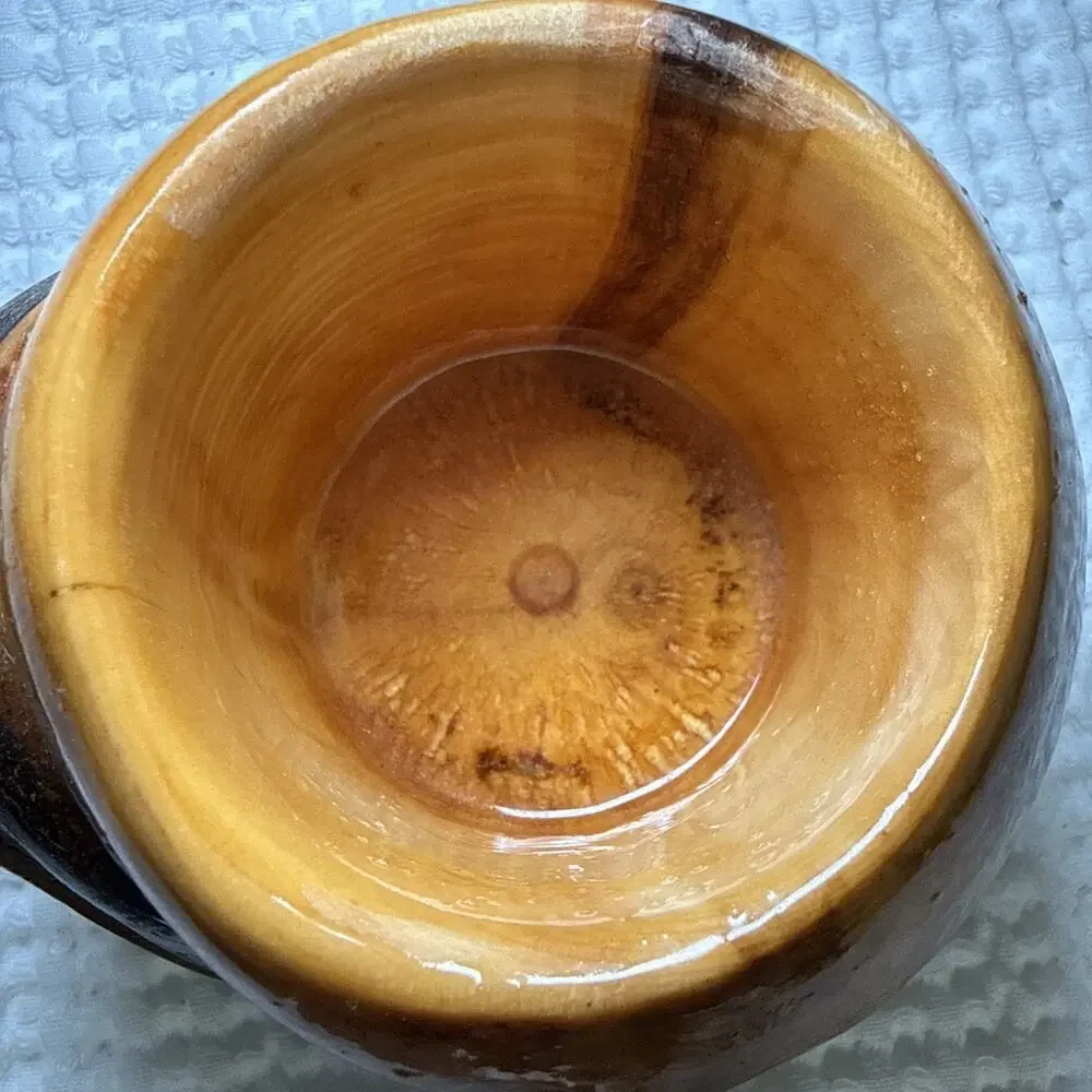 Hand Turned Natural Edge Wood Vase Studio Art Decorative Vessel Rustic 4” Vtg